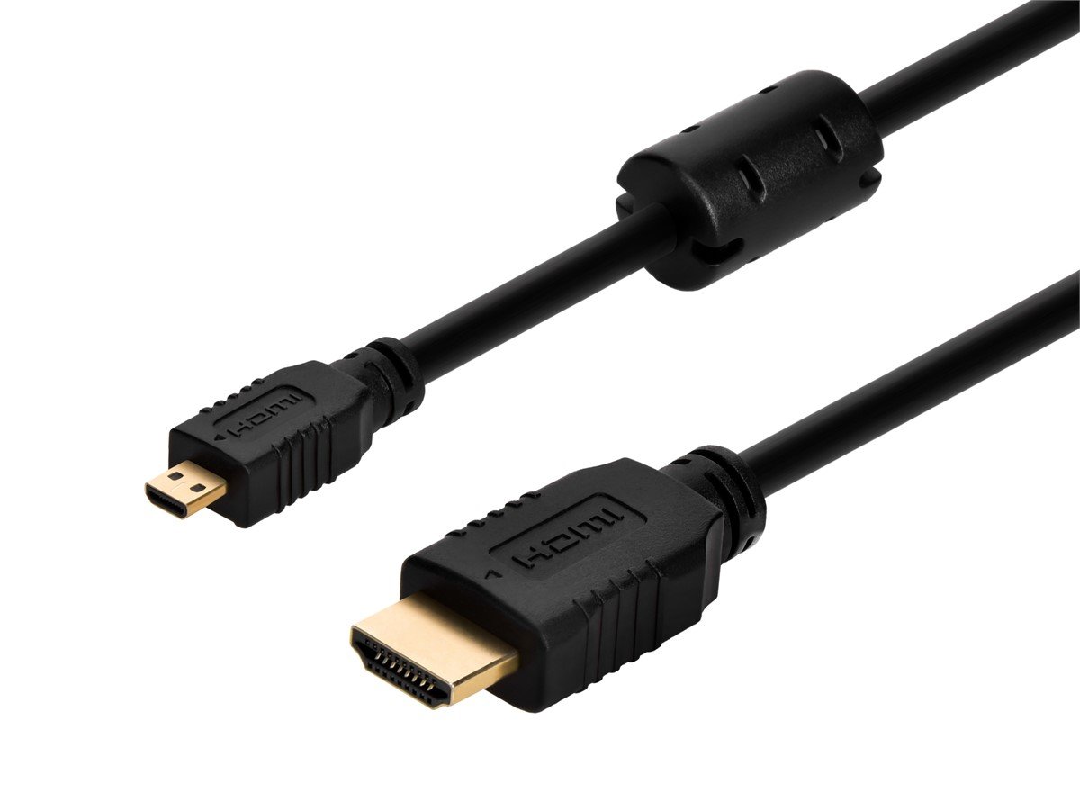 Monoprice High Speed HDMI Cable with HDMI Micro Connector - 4K@60Hz HDR 18Gbps YCbCr 4:4:4 34AWG 15ft Black